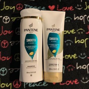 Pantene Smooth & Sleek Shampoo & Conditioner Hair Care Bundle